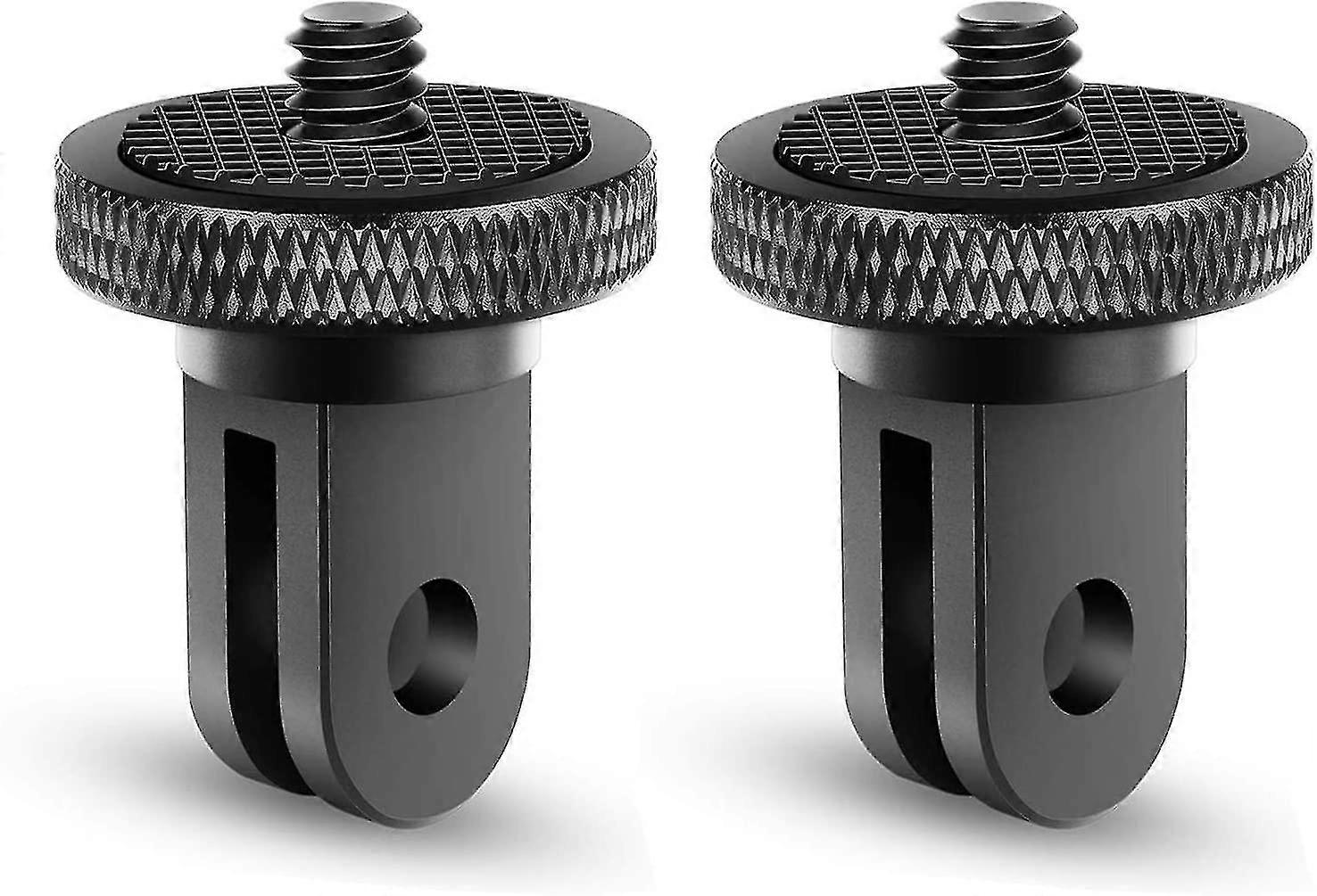 Tripod Adapter Camera Mount Accessory Aluminum Adapter Mounting Cameras To For Gopro Mount And Other Action Cameras (2 Pieces, Black) Happy H