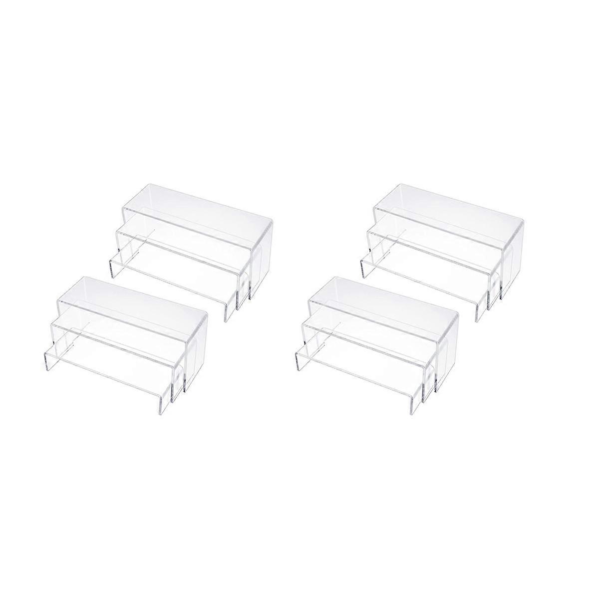 Acrylic Display Risers, Clear Stands Shelf for Display 12Pcs