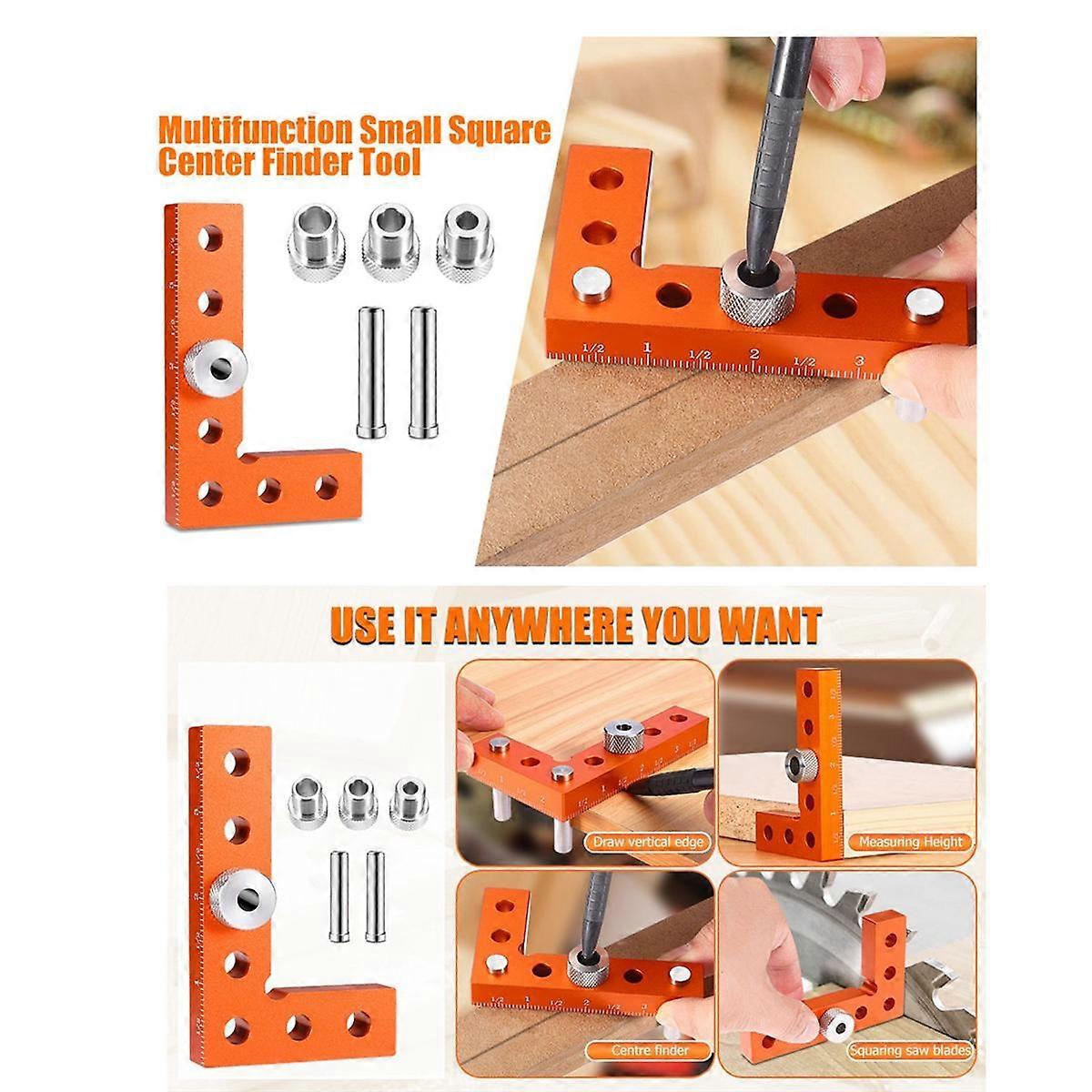 Small Square, Multifunction Mini Square,Center Scriber for Pencil To Draw ,For Drill Straight Cente