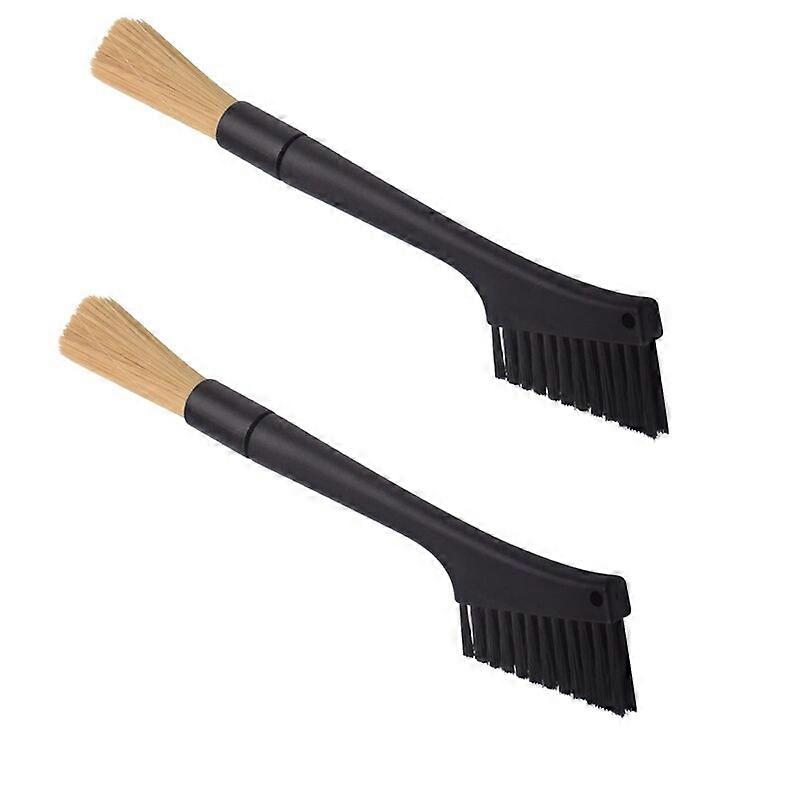 2 Pack Coffee Machine Cleaning Brush Removable Dual Purpose Dusting Espresso Grinder Brush Accessories