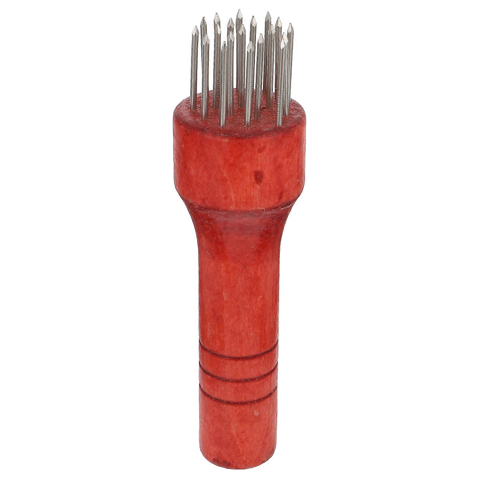 1pc Household Meat Tenderizer Steak Needle Meat Pounding Tool for Kitchen (Red)