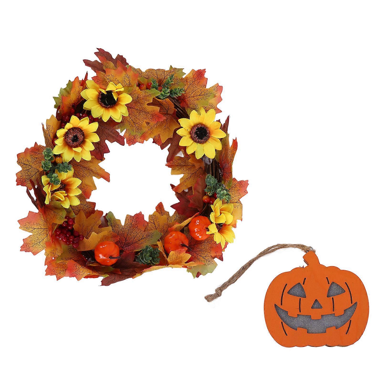 Pumpkin Light Wreath Autumn Flower Vines Garland Halloween Accessori decorativi