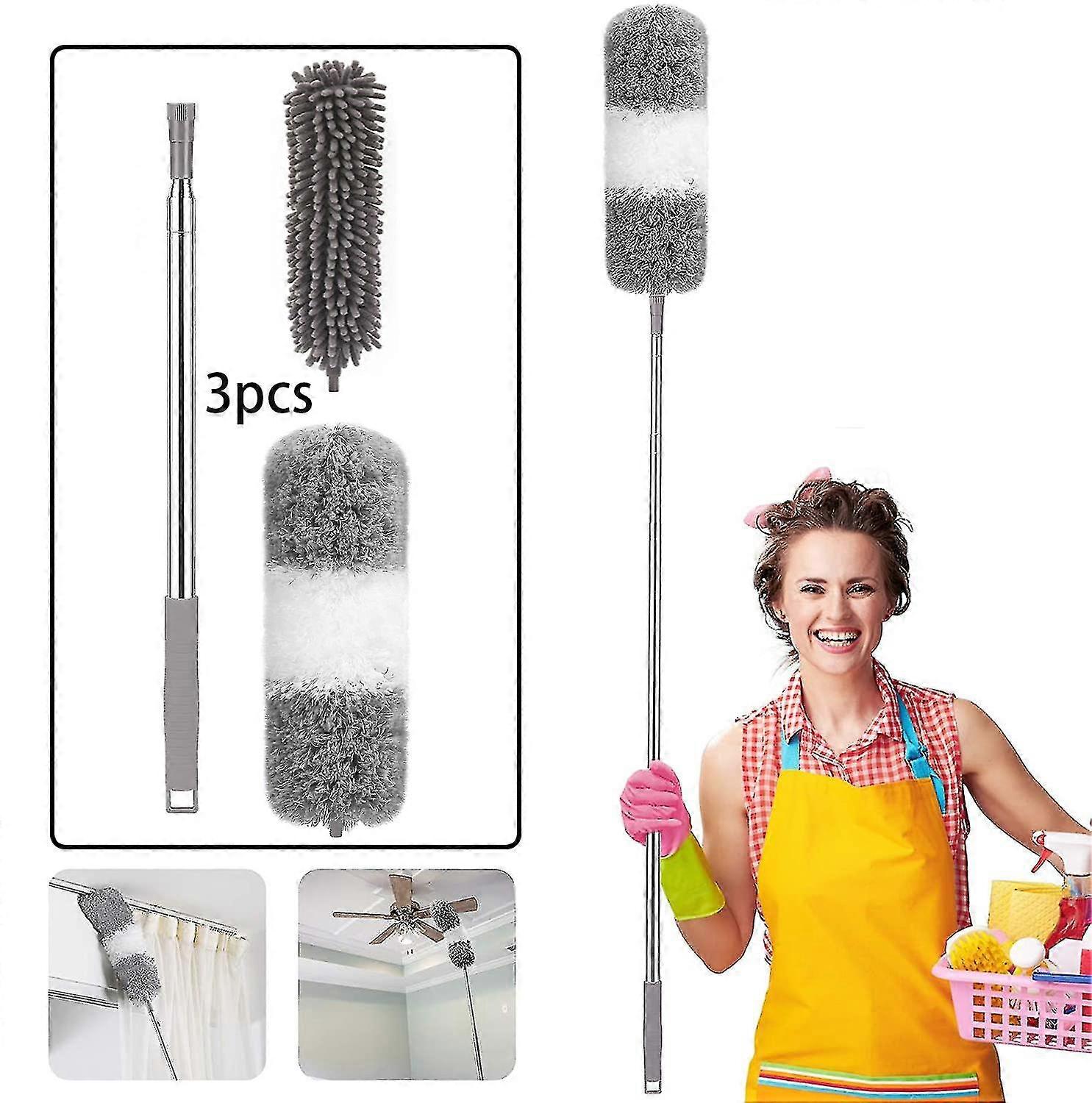 Microfiber Duster, Cobweb Duster With 86 Inch Extension Pole, For Cleaning Cobweb Ceiling Fan Blind Car