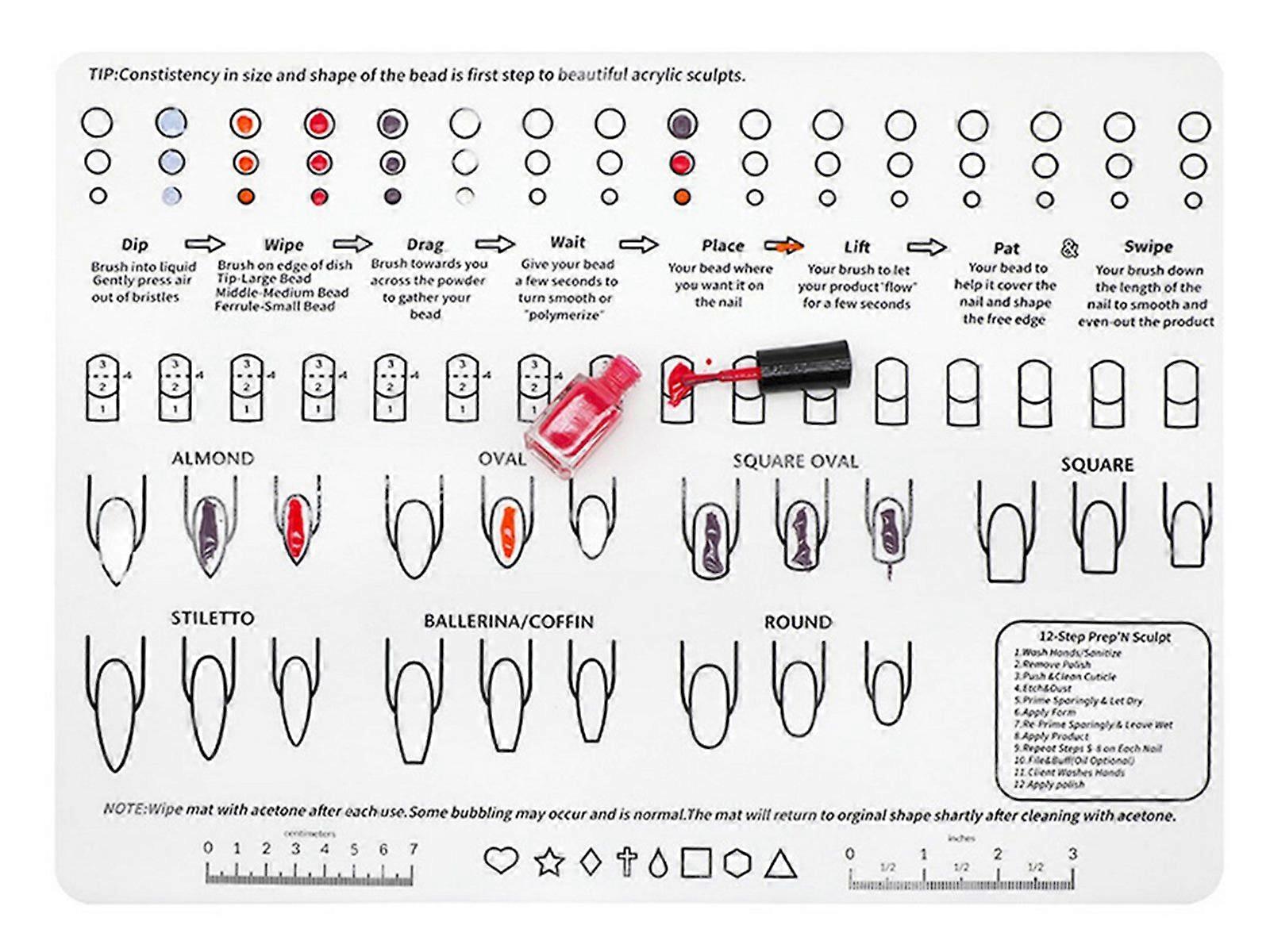 2Pcs Silicone Nail Training Mat Nail Trainer Sheet Practice Pad