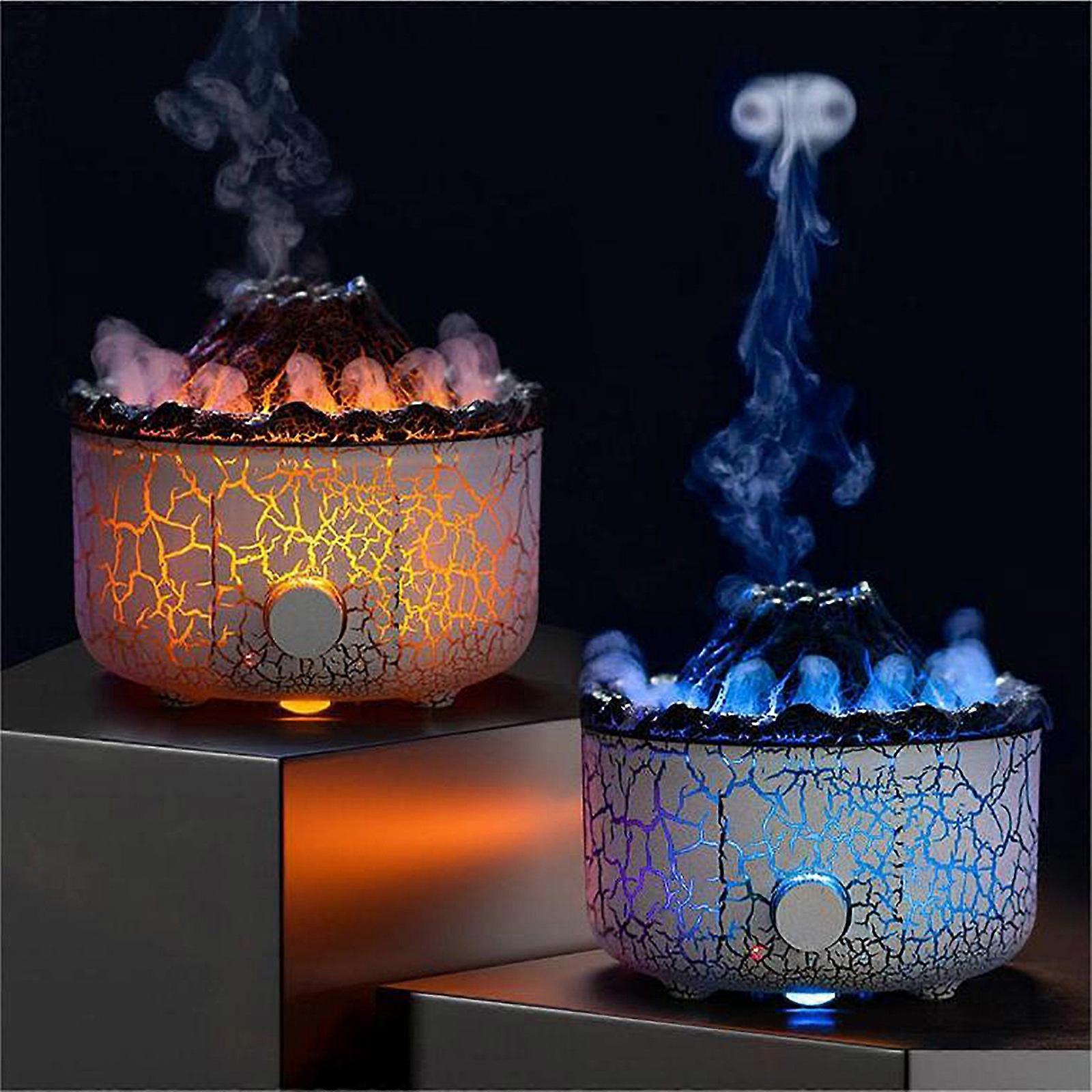 Machine d’aromathérapie de lave volcanique Home Desktop Humidificateur Flame Aromatherapy Machine