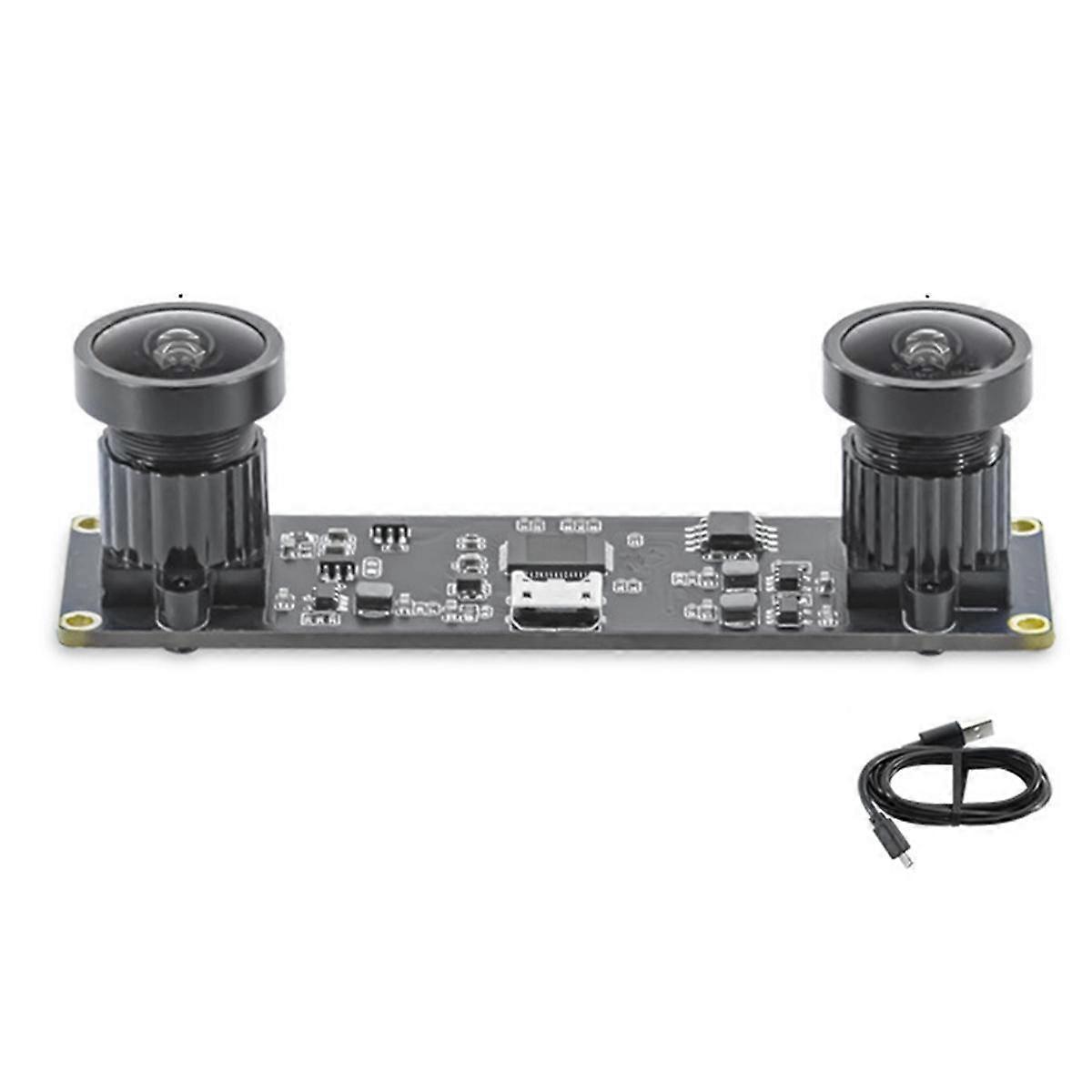 Caméra USB 3D stéréo VR synchrone 3840X1080P 4MP 60Fps Mini USB Double Caméra Module avec 130 degrés Noir