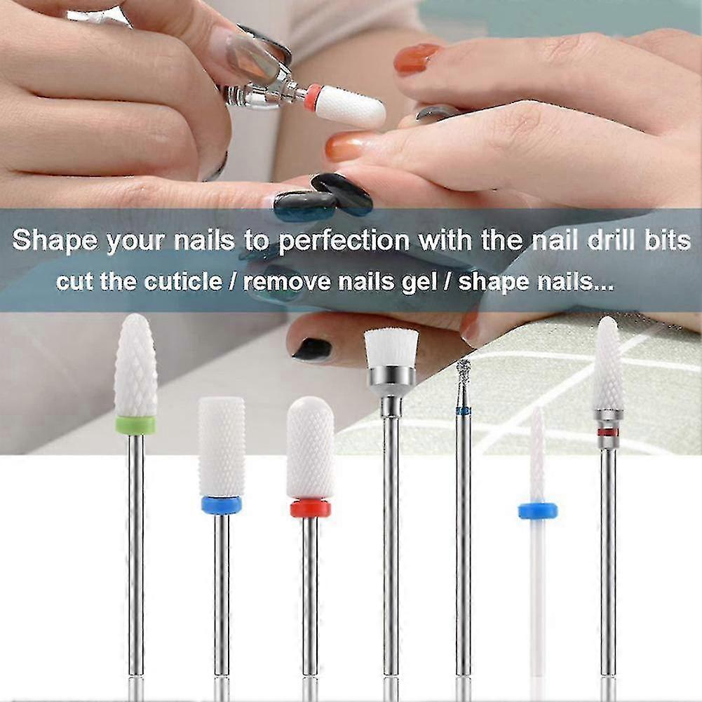 7pcs Gift Milling Cutter Pedicure Tools Gel Removal Nail Drill Bit Set