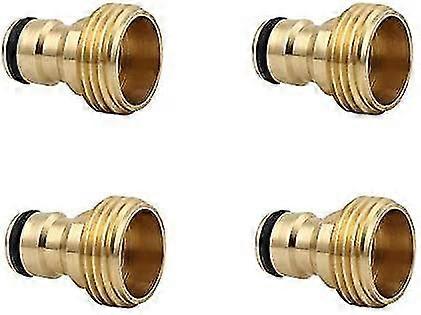 4 Pieces Heilwiy Garden Hose Quick Coupling 3/4 Inch Heilwiy Brass External Thread Hose Nozzle Gift