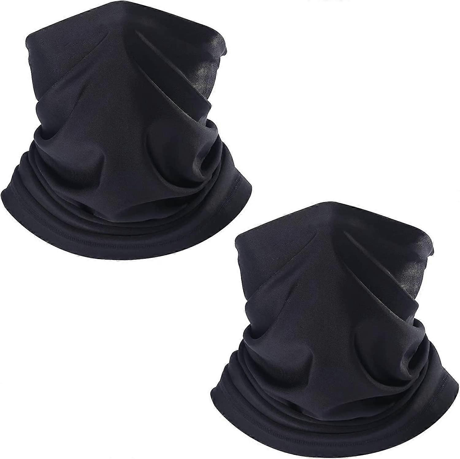 Neck Gaiter Face Scarf Mask, Upf 50+ Bandana Nakrycie głowy Kominiarka do ochrony przed pyłem słonecznym (f-czarny + czarny)