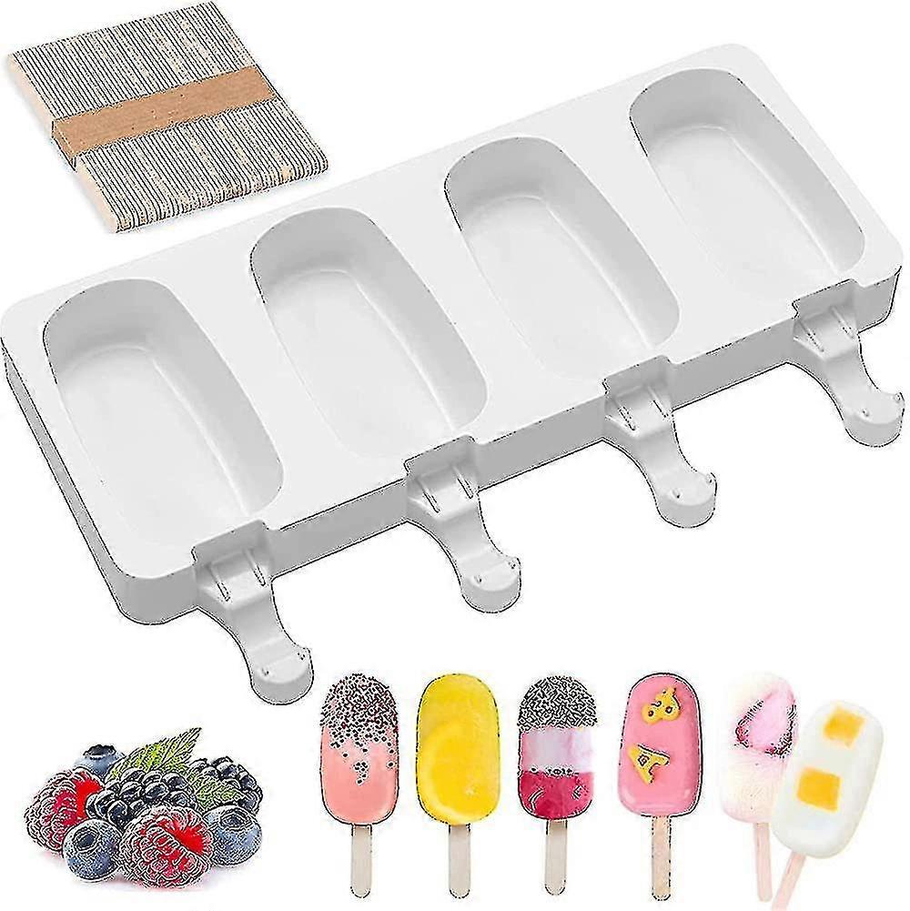 Fryst silikon Popsicle Popsicle Formar Popsicle Formar Popsicle Formar Diy Is, 1 stycke, Vit Zinuo Boutique