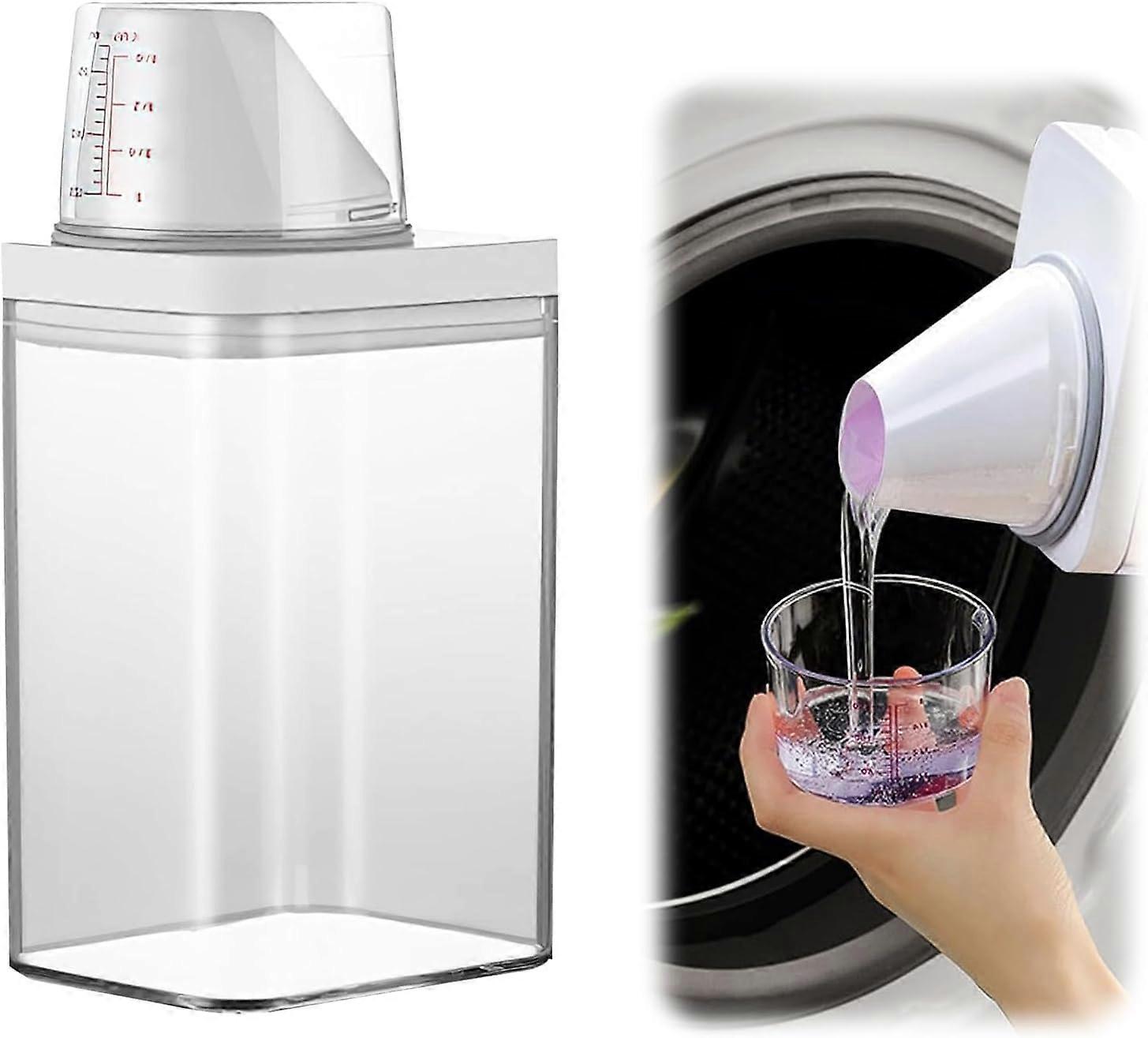 1100ML Airtight Laundry Detergent Dispenser, Multifunctional Liquid Laundry Dispenser with Measuring Cup, Reusable, for Liquid Laundry, Powder De