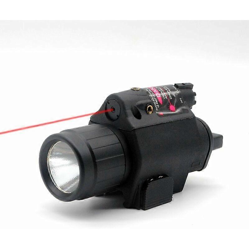 LED Flashlight with Snap Switch and 20mm Picatinny Rail Red