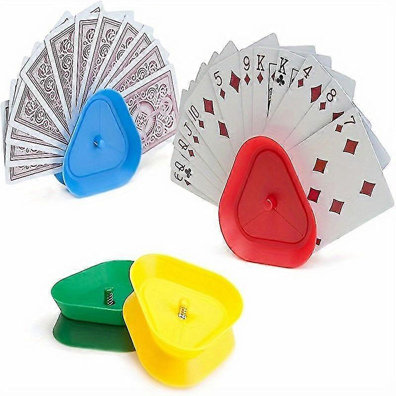 דגמים חדשים מחזיקי כרטיסי משחק בצורת משולש ללא ידיים למשחקי קופסה ופוקר, מתנה מושלמת לחג המולד, ליל כל הקדושים וחג ההודיה