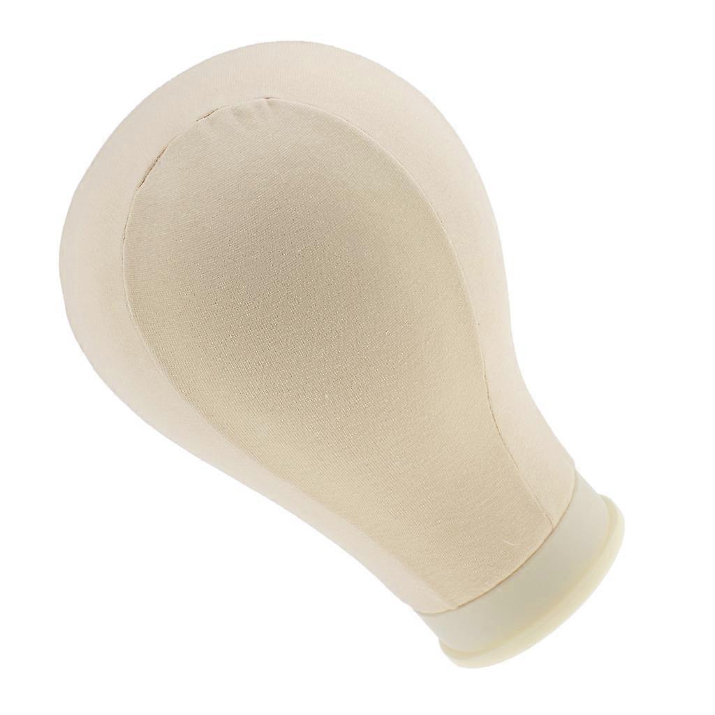 Mannequin Model Cork Head Canvas Block Head Wig Cap Making Display Beige 24"