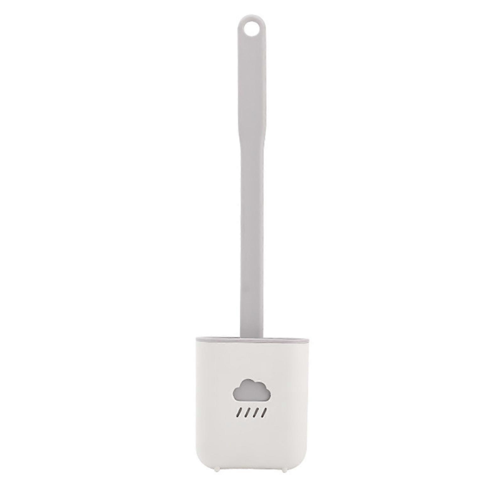 EVAGO Silicone Toilet Brush With Long Handle & Quick Drying Holder Multifunctional Soft