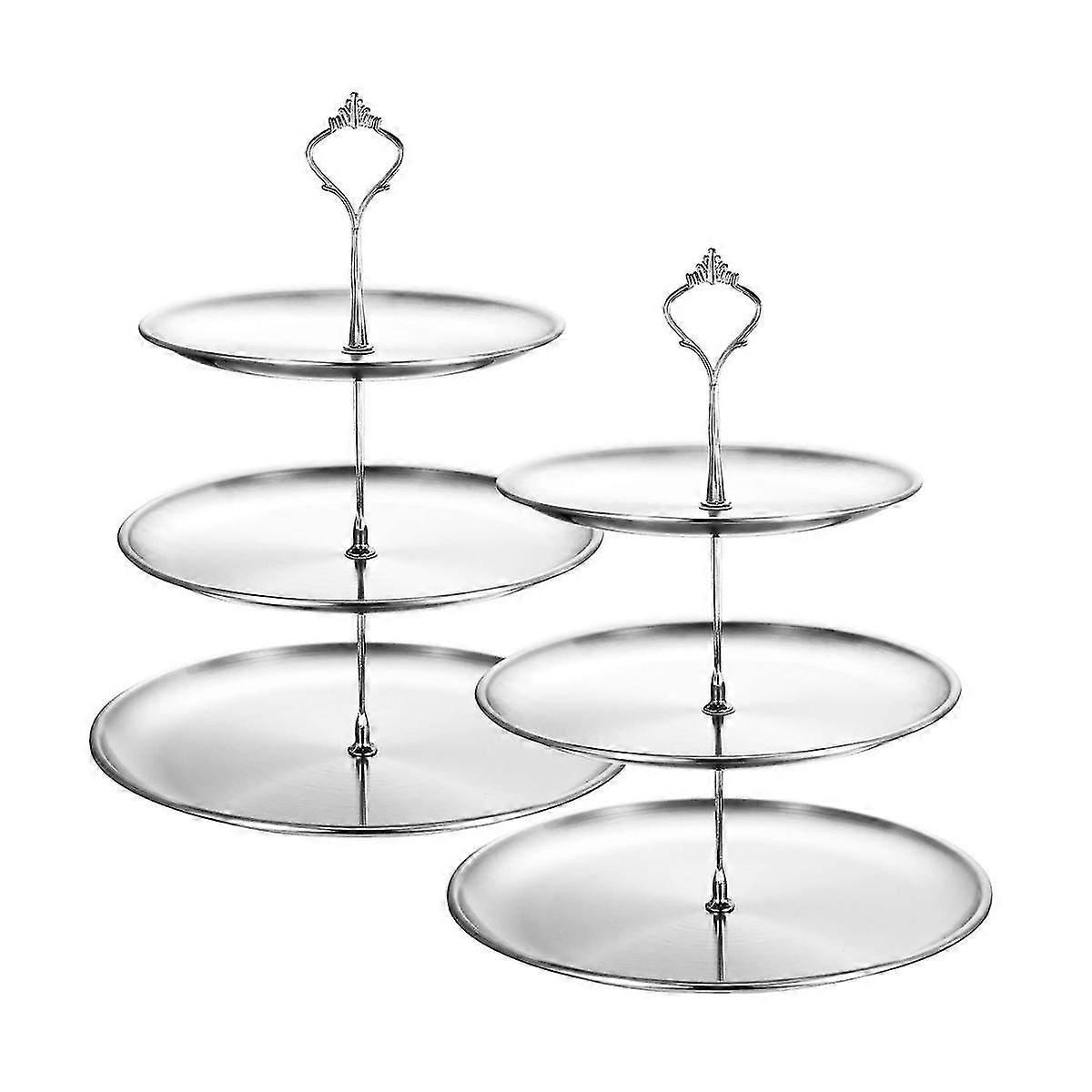 Supporti per torte Cupcake Stand a più livelli in acciaio inossidabile 3 livelli che servono vassoio Table Display Cupcake Tower