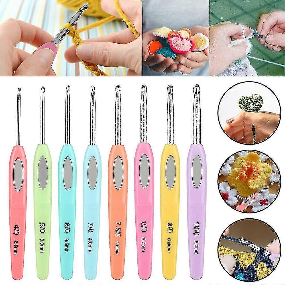 Ergonomic Crochet Hooks Set Soft Needles Crafts Sewing Knitting Hooks Tool