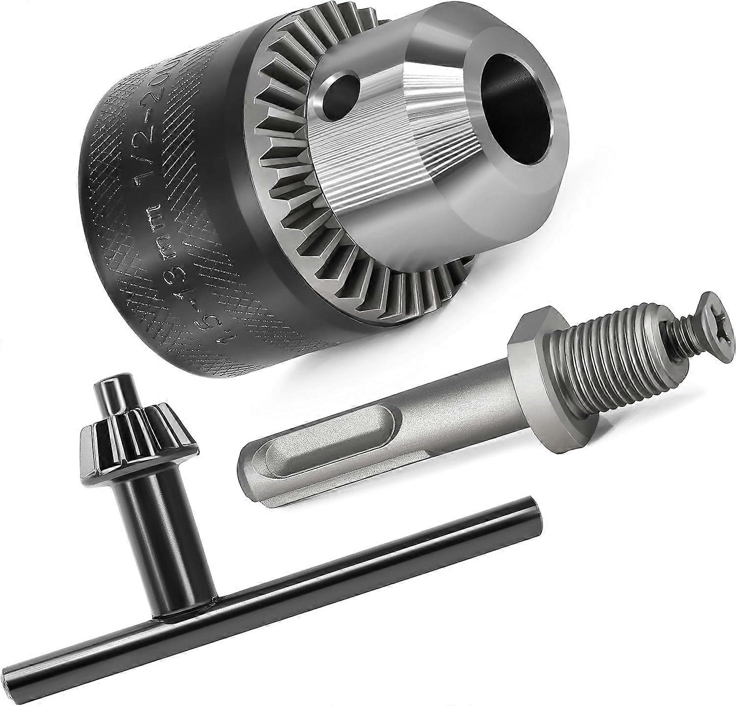SDS-Plus Adapter Drill Chuck 1.5-13 mm 1/2-20 UNF with and Wrench