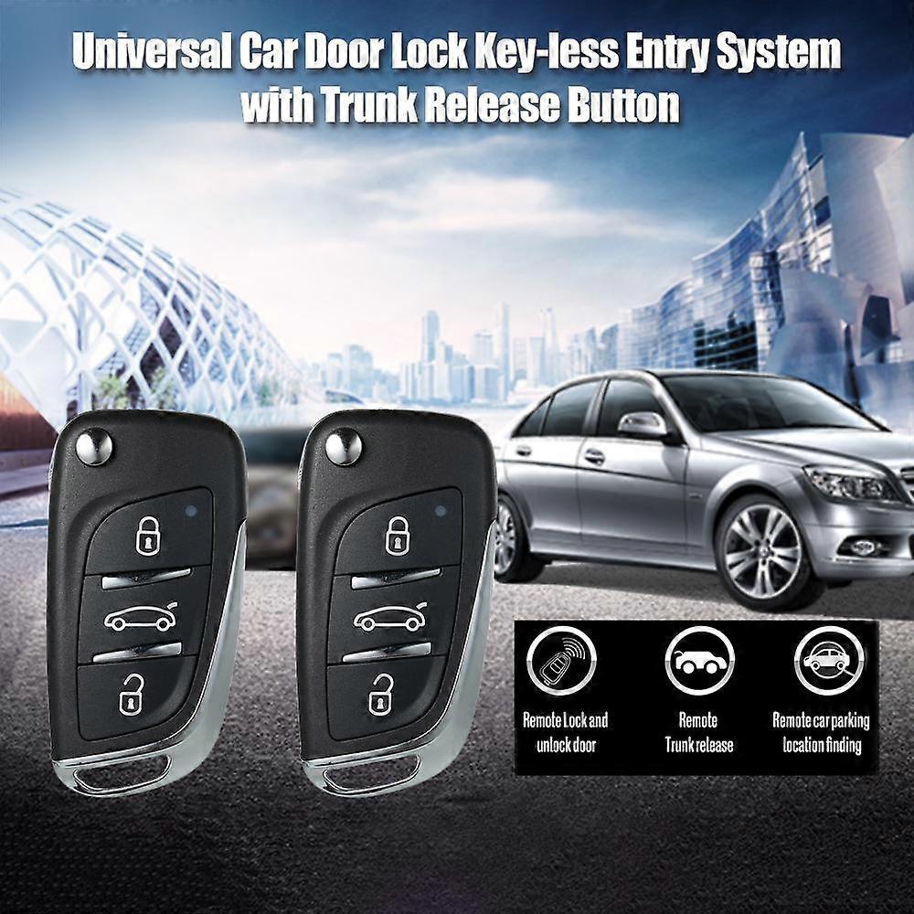 Universal Car Door Lock Keyless Entry System with Trunk Release Button Remote Central Locking Kit