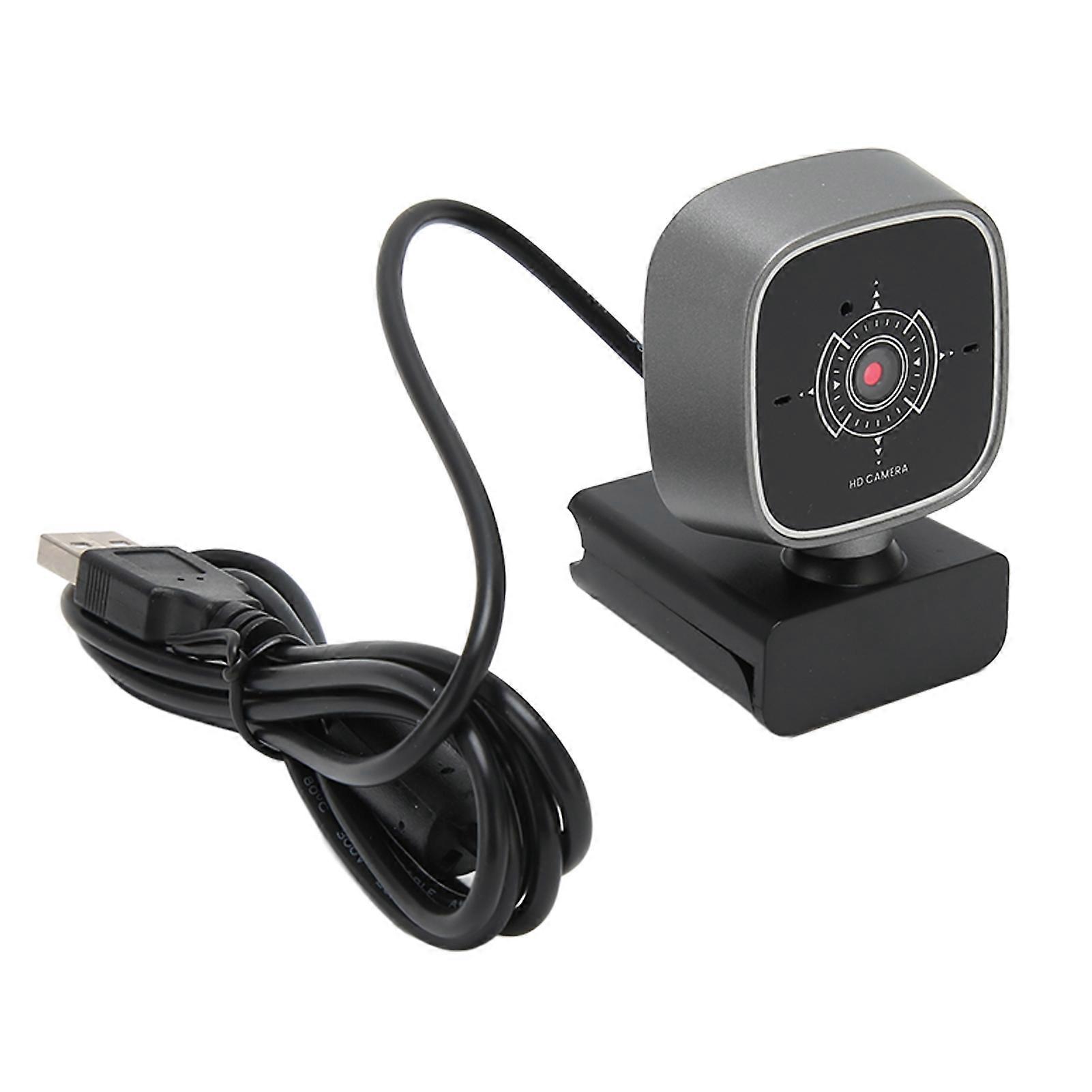 USB Webcam 1080P 30FPS Rotatable Plug and Play PC Camera with Dual Microphone for Video Chat