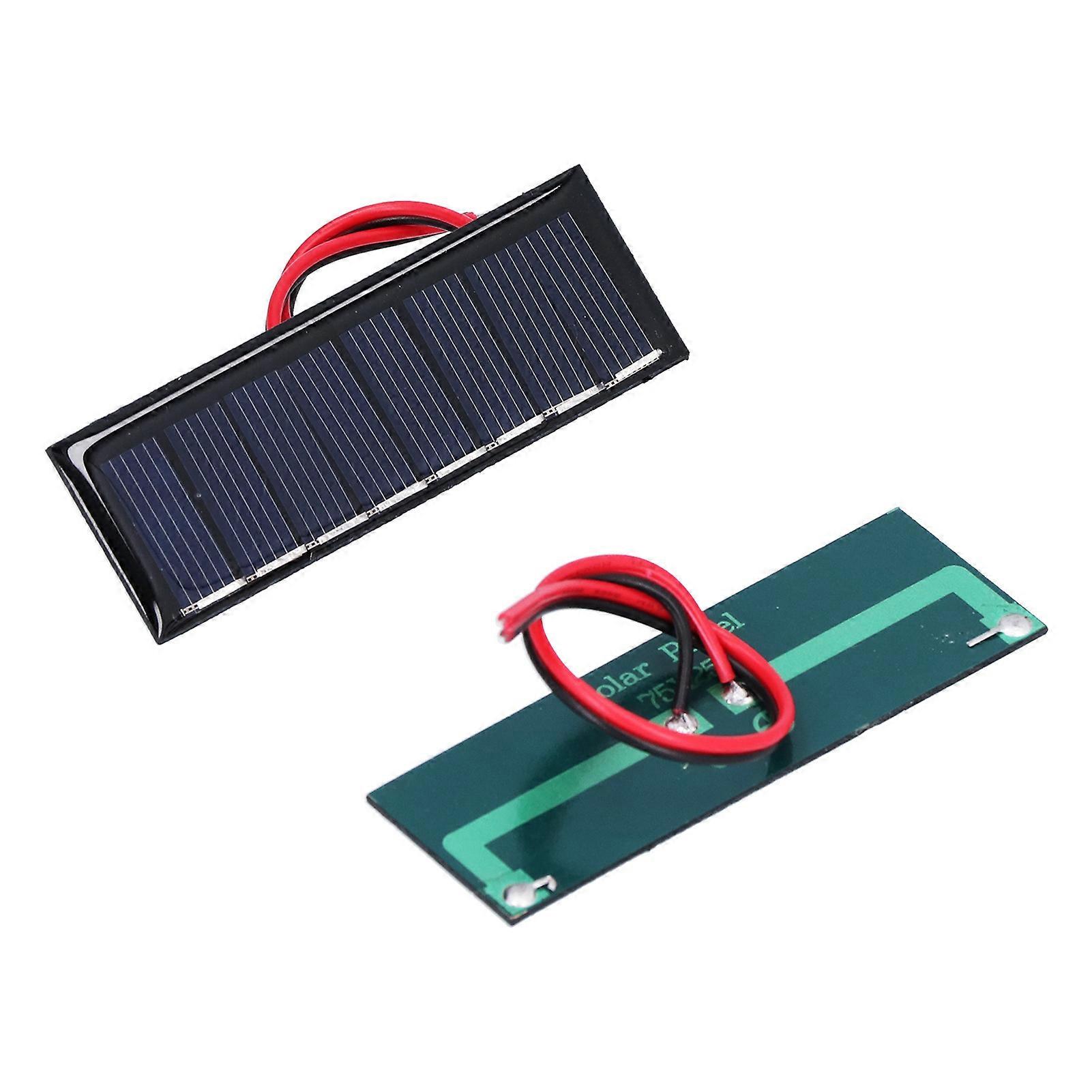 2Pcs 75x25mm Polysilicon Solar Panels 0.2W 4V with Electronic Wire for Science
