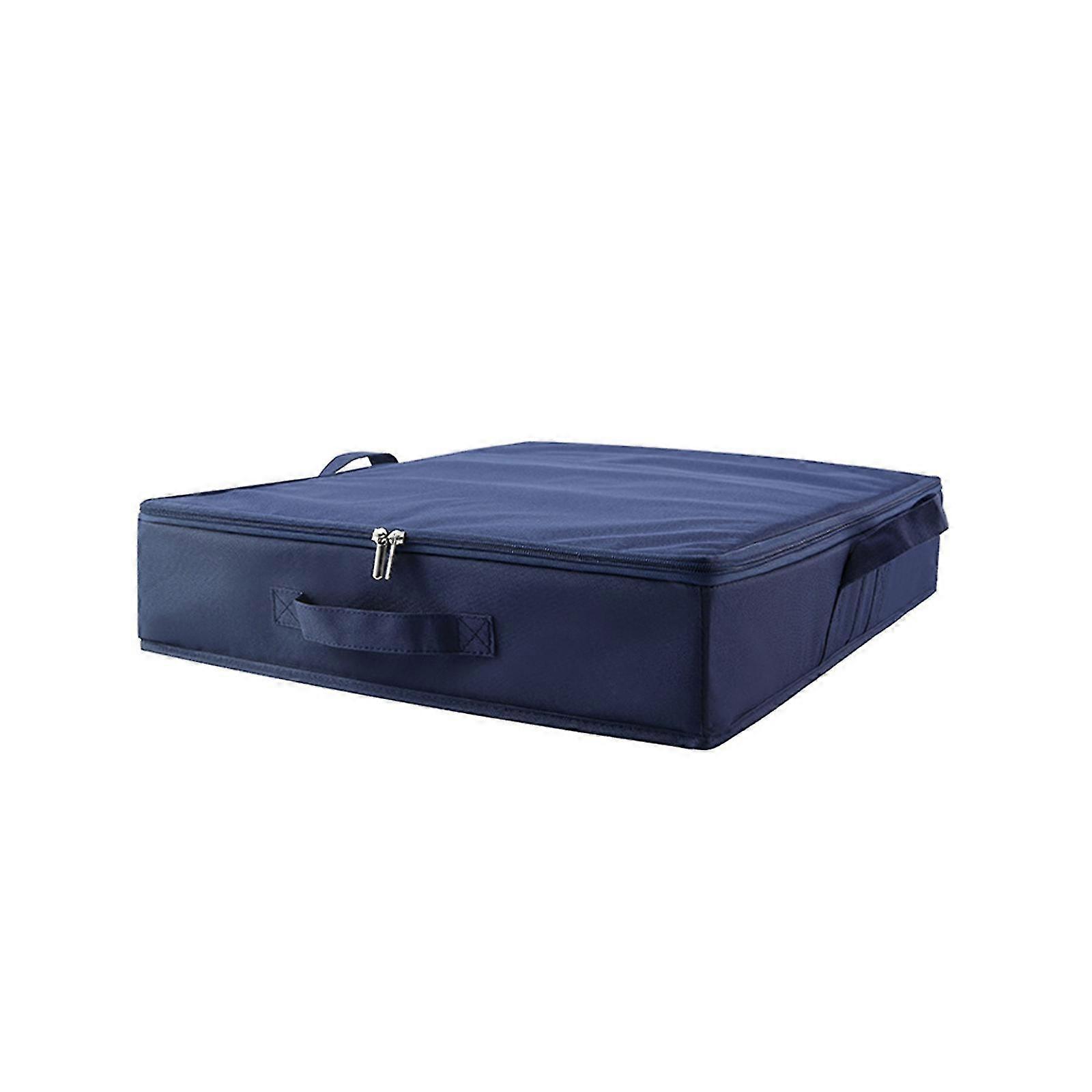 Under Bed Clothes Storage Box - Portable Long Flat Foldable Quilt Organizer