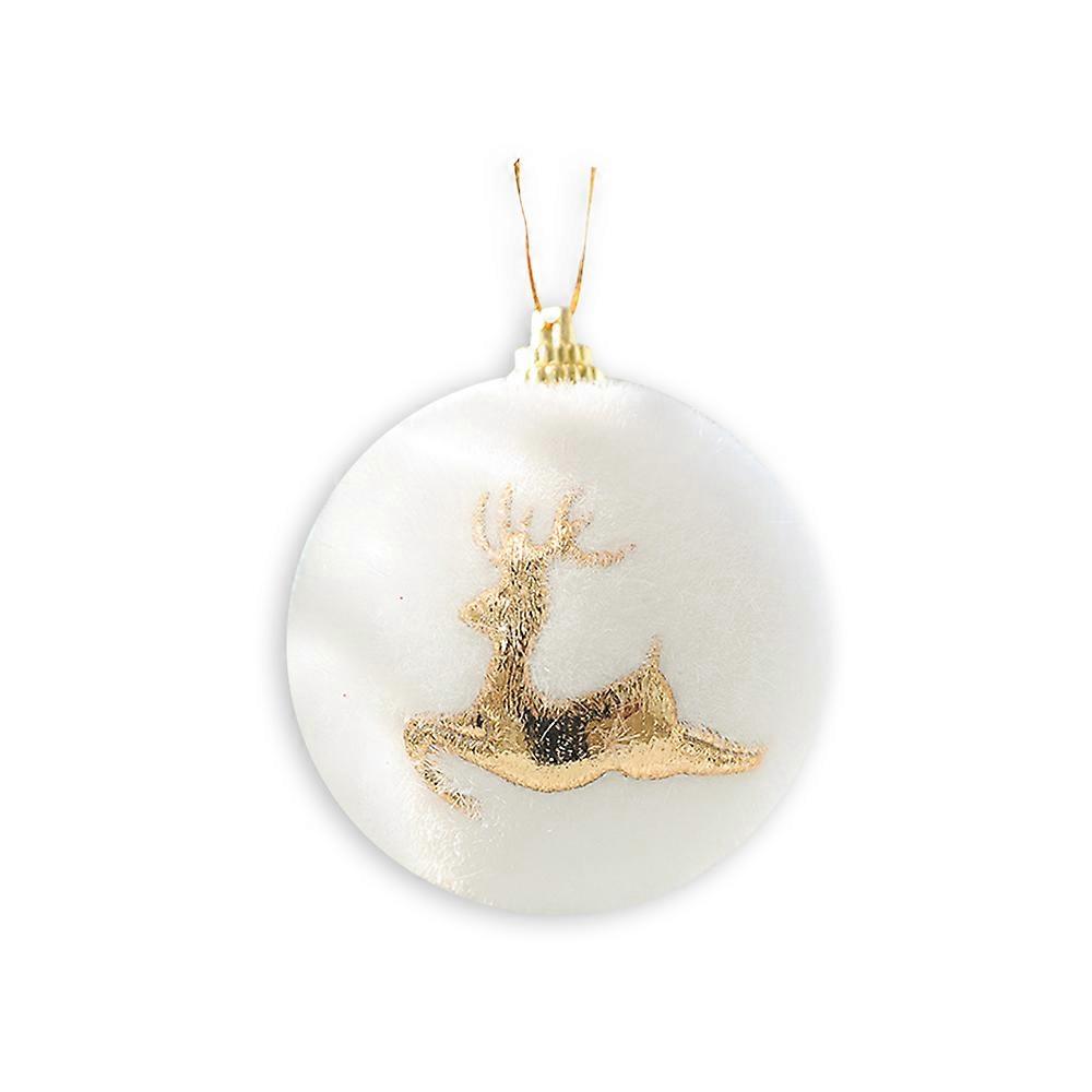 Enfeites de Natal Espuma 6cm x 6 com Padrão de Natal com Glitter Dourado