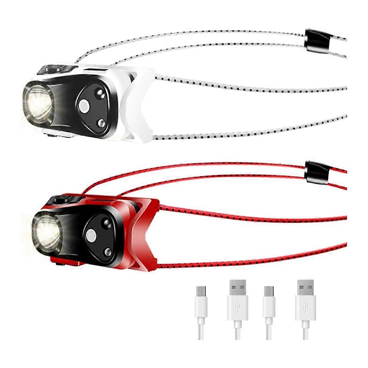 Head Light Rechargeable 2Pack,1000 Lumen Ultra-Light Bright LED Headlight with White Red Light,Waterproof Motion Sensor