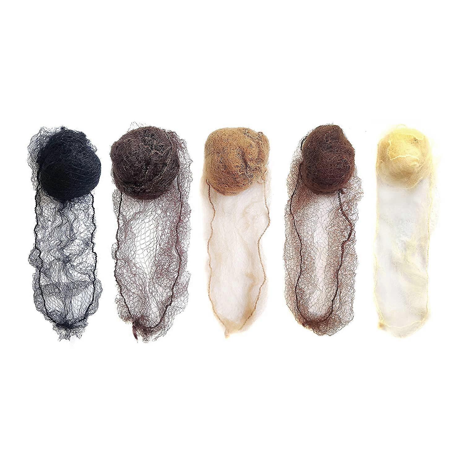 50pcs filet à cheveux filet à cheveux pour chignon maille élastique invisible 20 pouces 50cm (emballage en vrac, multicolore)