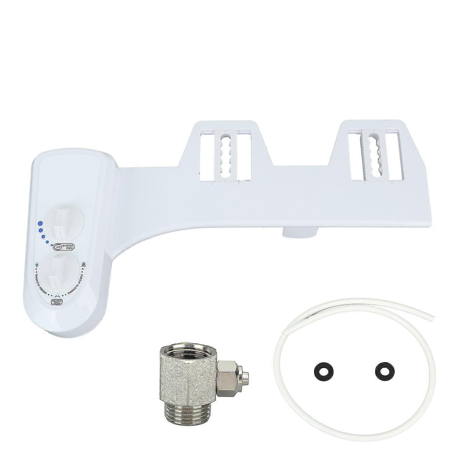 Adjustable Water Pressure Bidet Attachment with Dual Nozzle for Feminine Wash
