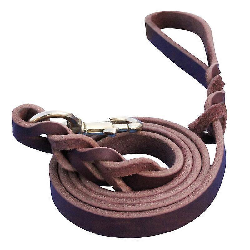 Pet Outing Training Cowhide Towing Leash 1.2 x 200cm