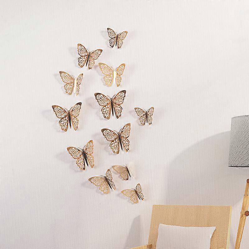 Redkid 12/24 Pcs/Set Mirror Wall Stickers Decal Butterflies 3D Mirror Wall Art Party Wedding DIY Hom