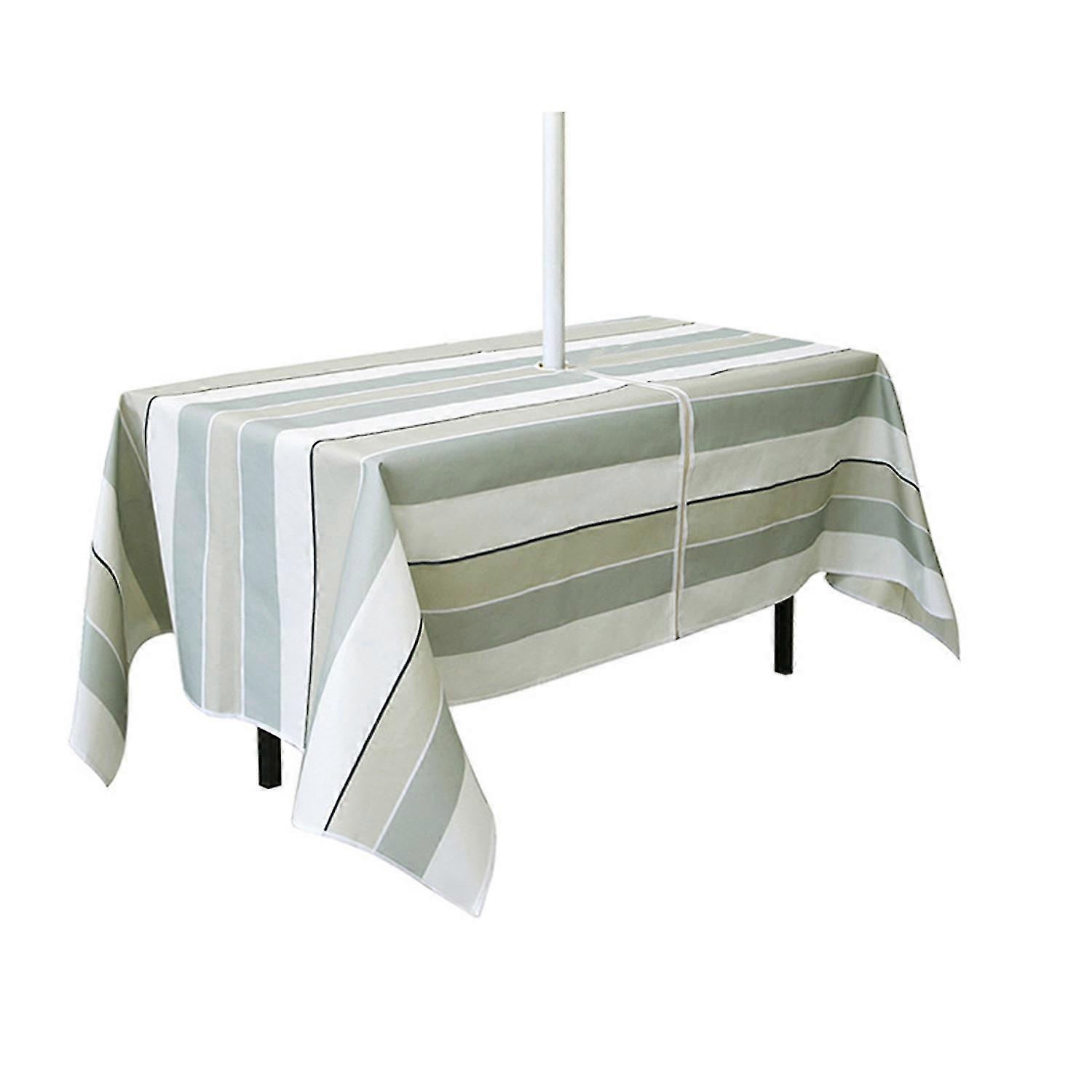 Table Cover Zippered Wrinkle Resistant Polyester Water-proof Tablecloth for Home