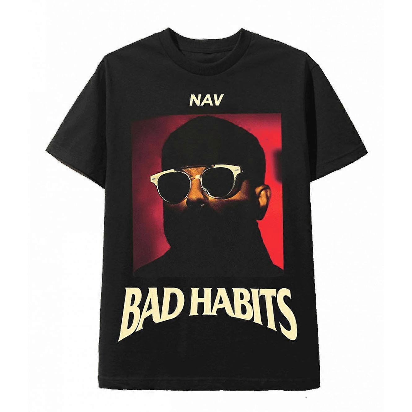 NAV XO THE WEEKND BAD HABITS DRIP TOUR T-SHIRT MIT TASCHE XL