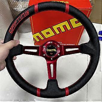 14inch/350mm FOR MOMO pu Leather Deep Dish Drift Sport Steering