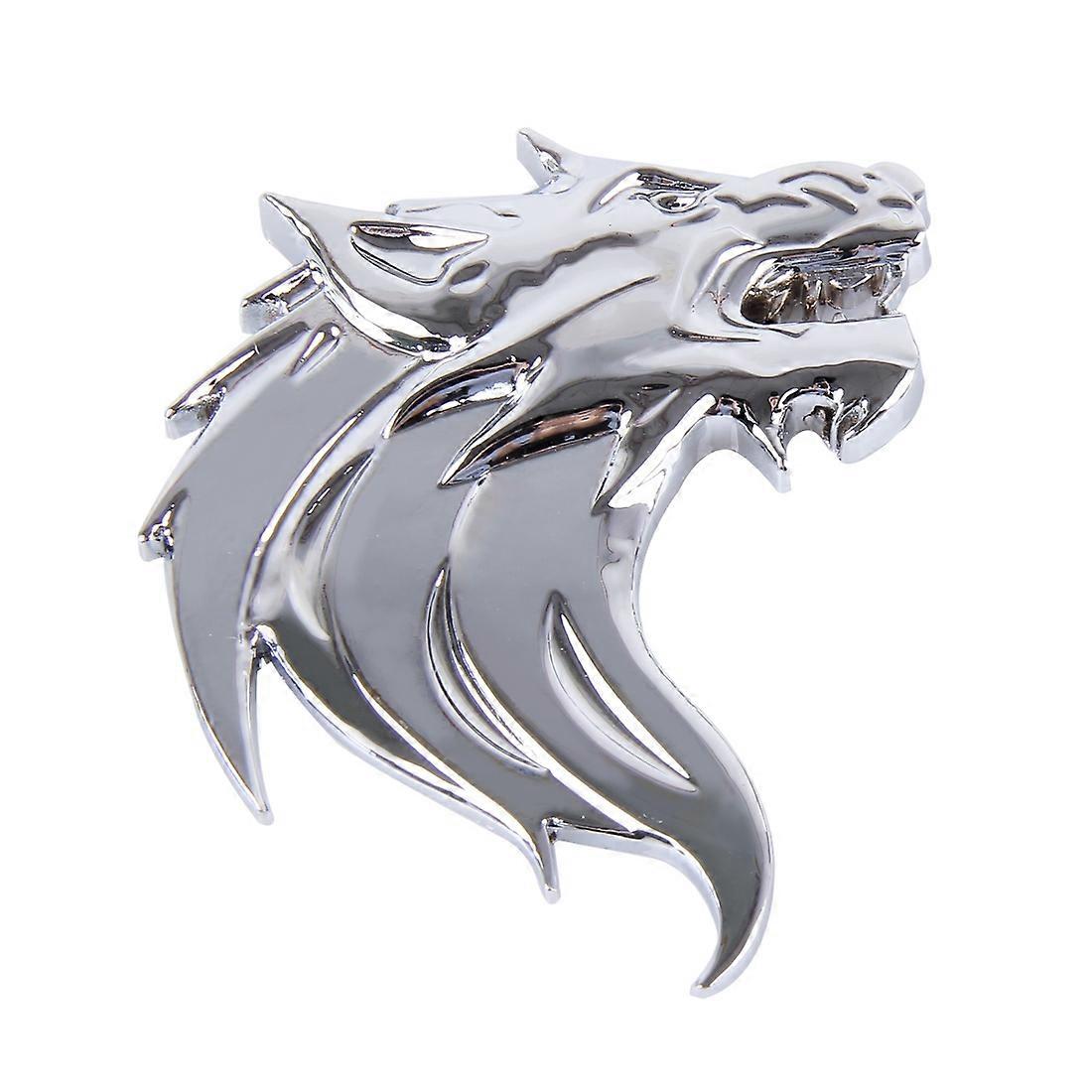 Wolf Head Shape Shining Metal Car Free Sticker