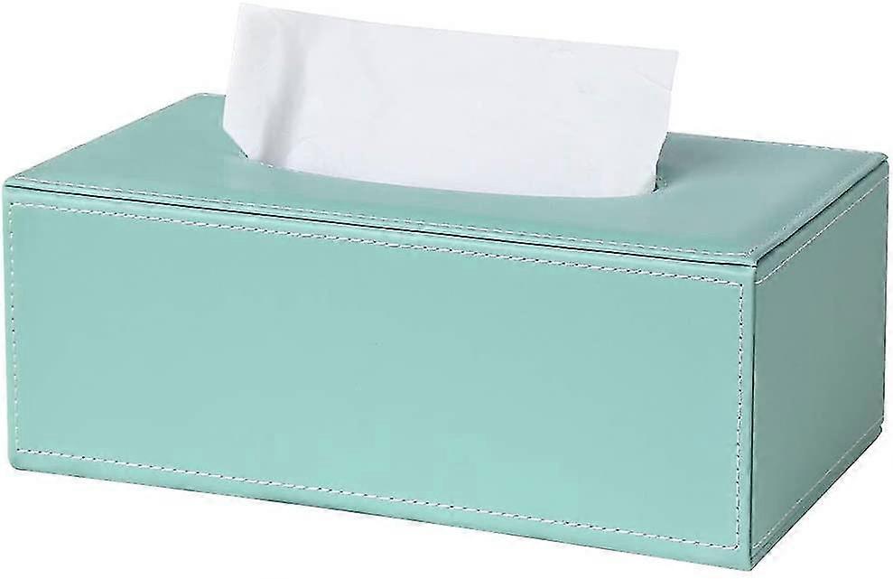 Rectangular Leather Tissue Box (mint Green)