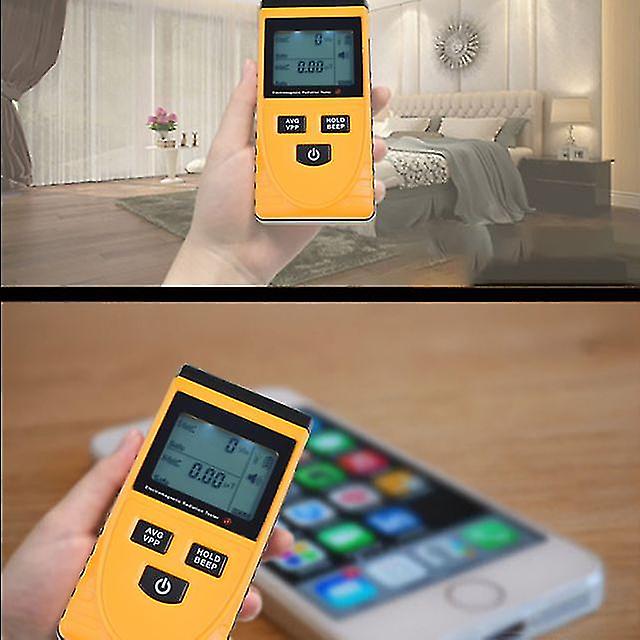 Digital Lcd Electromagnetic Radiation Detector Dosimeter Tester Meter Counter Yellow