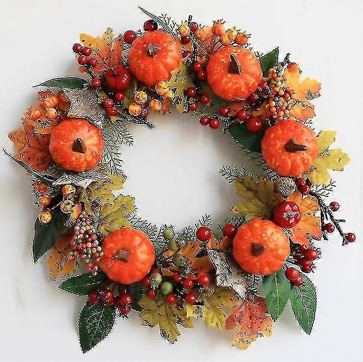 Fall Door Wreath Fall Maple Leaf Berry Pumpkin Wreath