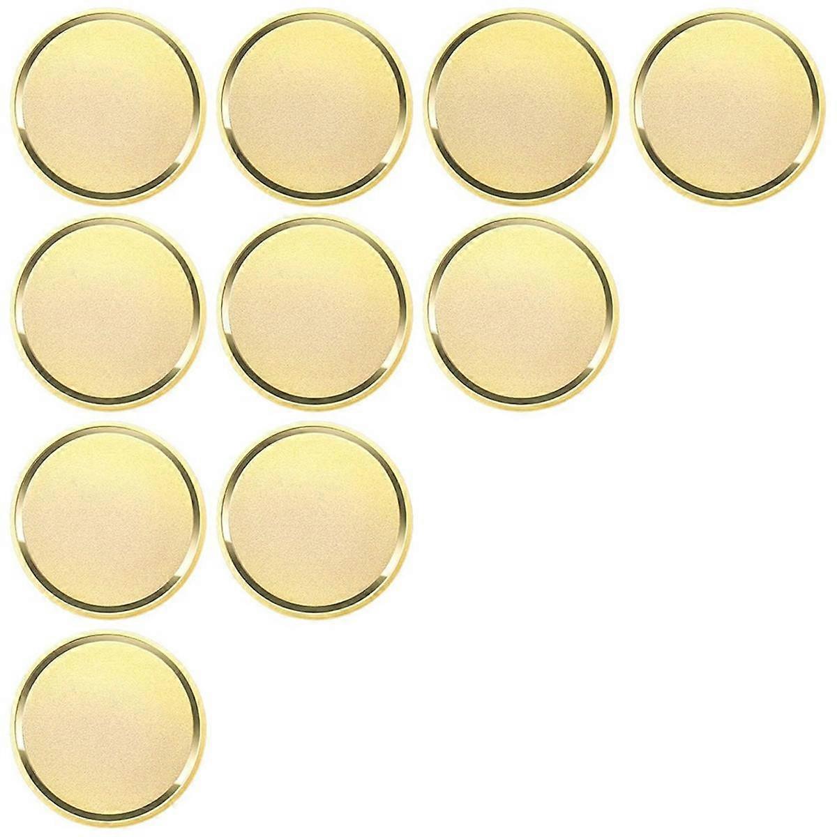 10個真鍮レーザー彫刻ブランクブランクチャレンジつや消しコインアクリル保護ボックス付き - DIYクラフト用40mm