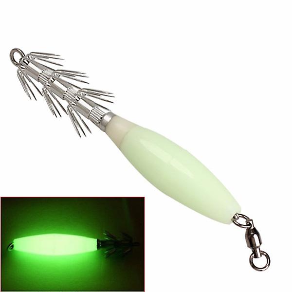Noctilucent Squid Cuttlefish Fishing Lure Hook Night Light Bait Fishhook