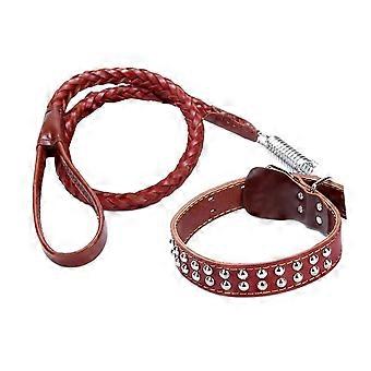 Dog Collar Alloy Hook Dog Traction Rope For Large And Medium Dogs Brown Small Collar