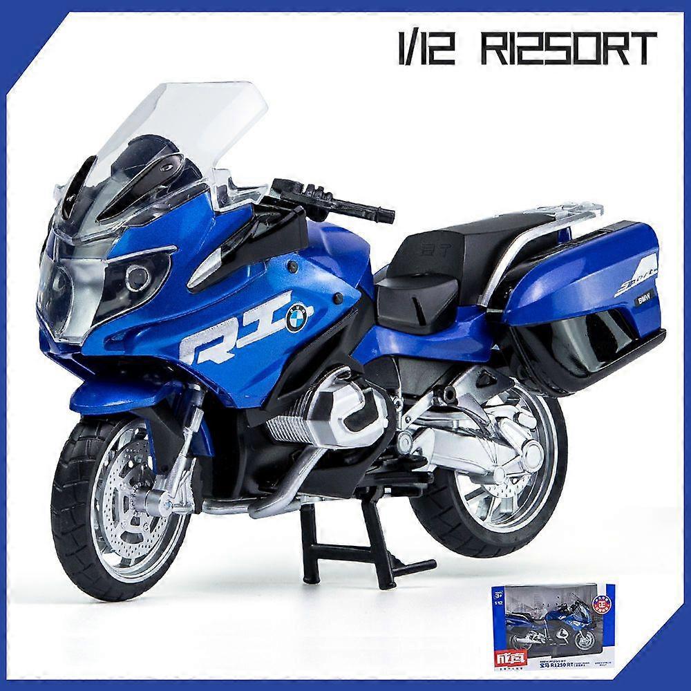 01:12 R1250RT سبائك يموت المصبوب دراجة نارية نموذج لعبة جمع المركبات الصوت والضوء على الطرق الوعرة أوتوسيكل لعب سيارة