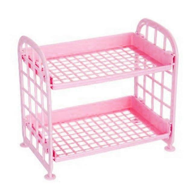 デスクトップ2層折りたたみ式収納ラック折りたたみ式寮収納カウンタートップオーガナイザー2段シェルフメイク化粧品スタンド