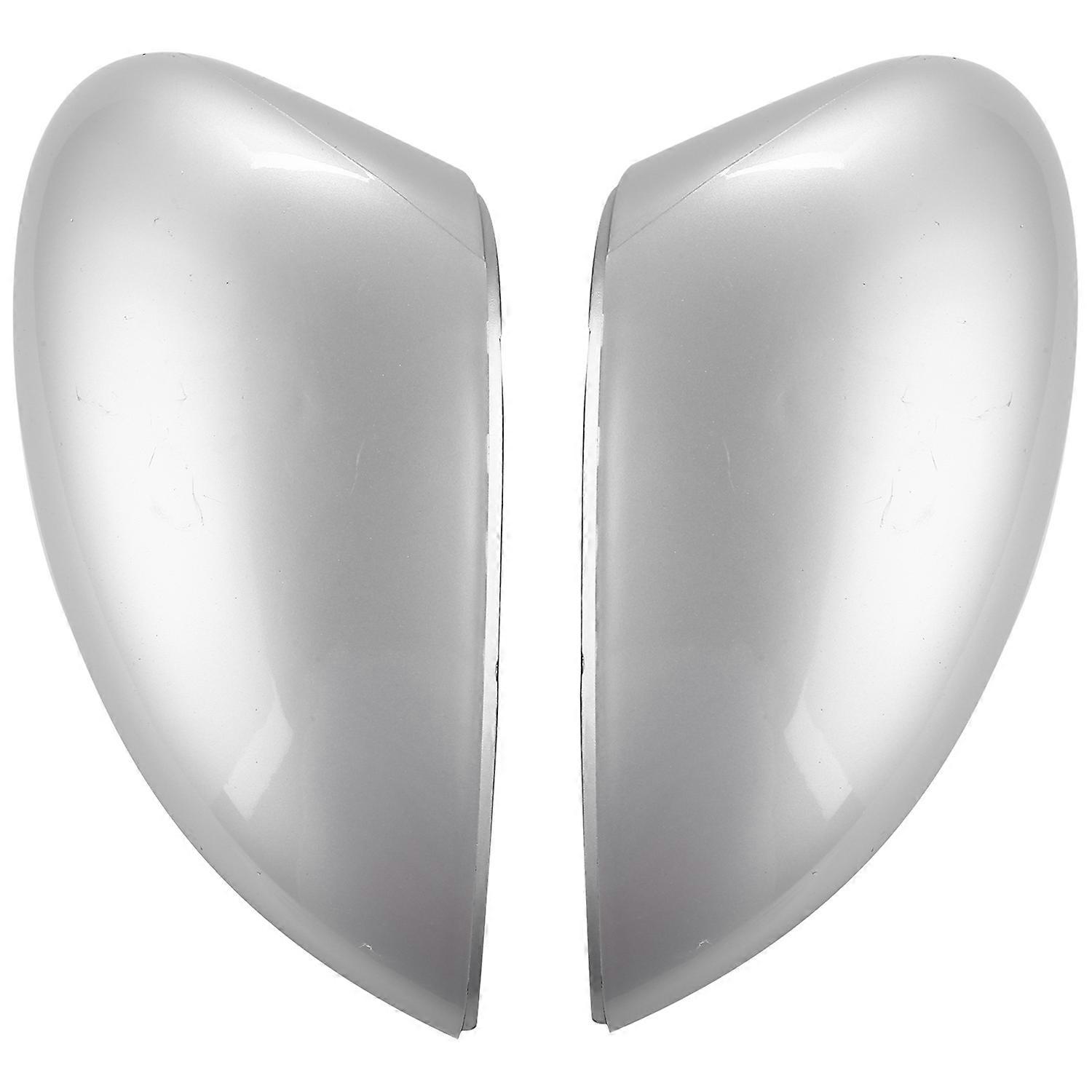 1 Pair Left/Right Silver Rearview Side View Mirror Replacement Cover Cap Case Shell for for Fiesta