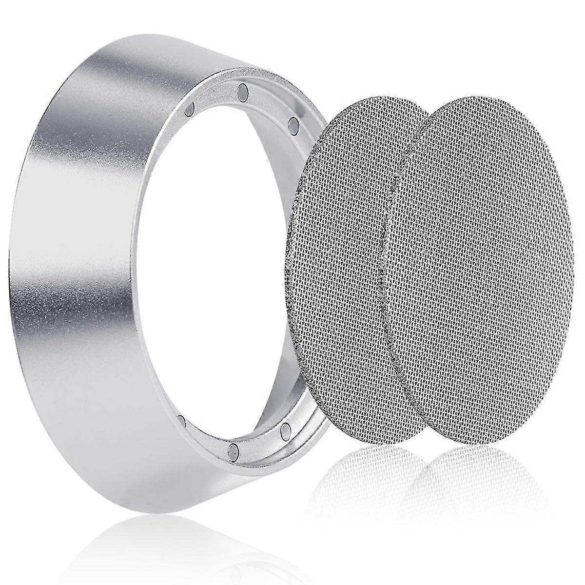 58mm Magnetic Dosing Funnel Set, Espresso Dosing Funnel Puck Screen Kit Aluminum Magnetic Portafilter Funnel