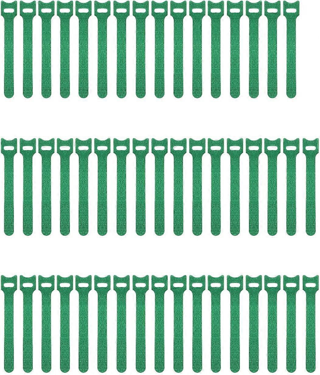 Pasow 50pcs Reusable Fastening Adjustable Cable Ties Wire Management 15CM (Green)