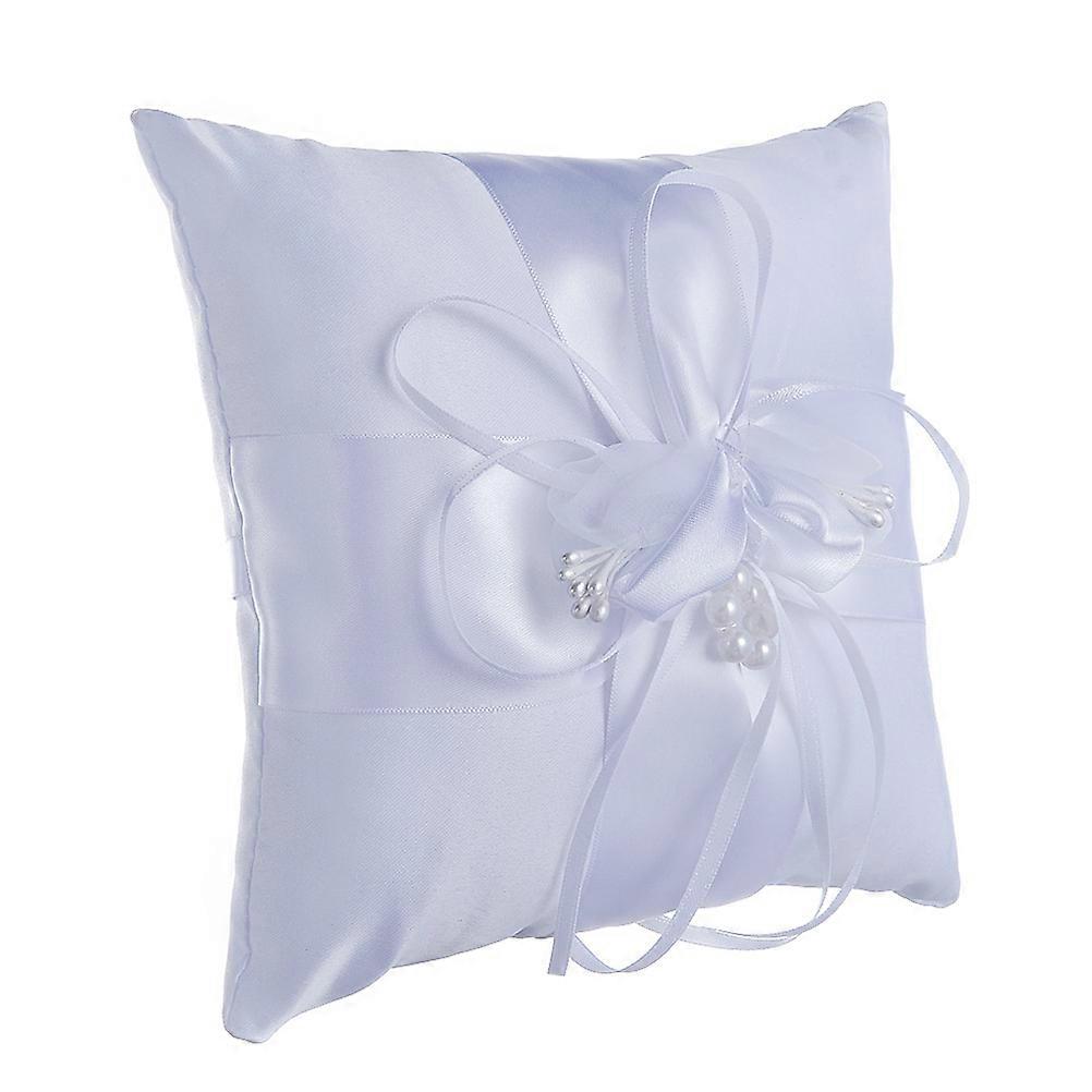 טבעת נישואין כרית כרית פנינה פרח מעוטר טבעת נושא כרית 15x15cm