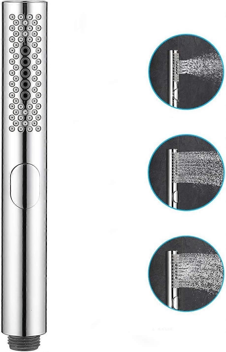 Bathroom Round Handheld Shower Head with 3 Function Water Mode,Easy-Cleaning Silicone Nozzles,Chrome Fnished