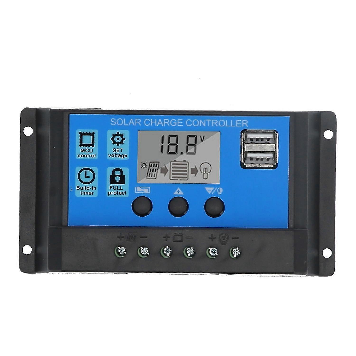10A 12V 24V 2Way MOS Solar Charge Controller Solar Panel Controller PWM 3 Stage Battery Regulator-Y